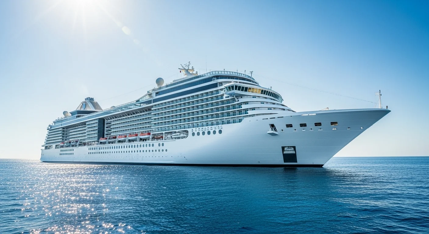 a white cruise ship on open water