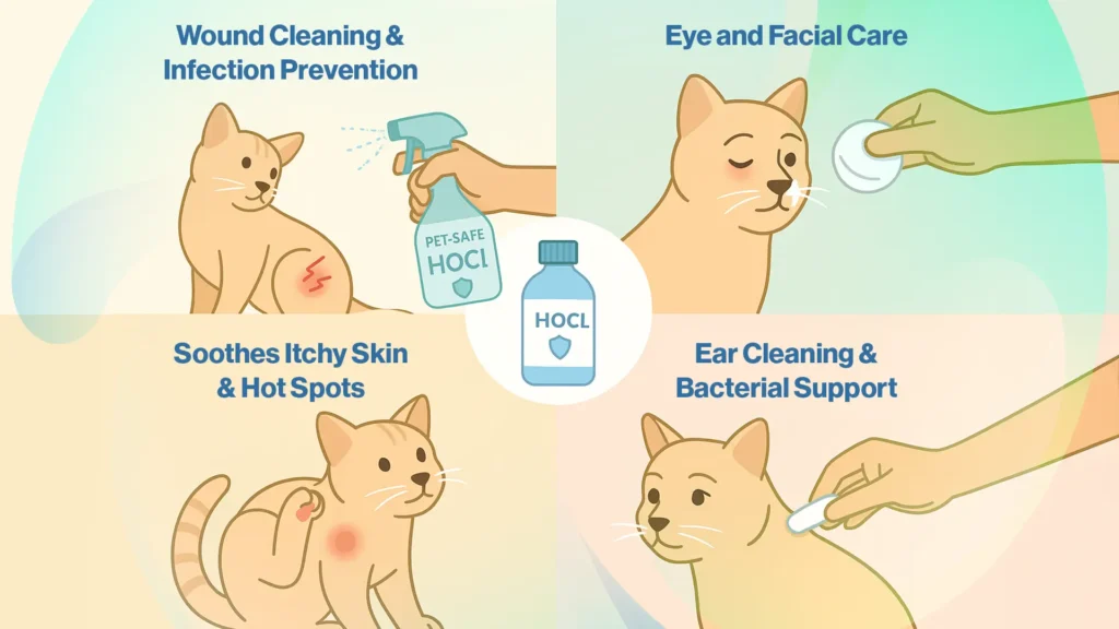 some common HOCl Uses for Cat Care